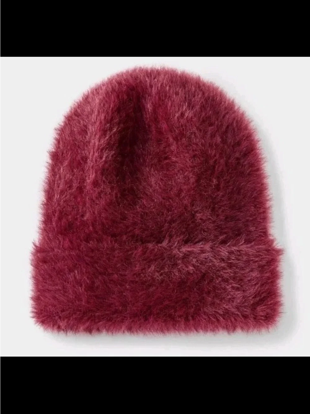 art class Faux-Fur Beanie Hat - Deep Wine